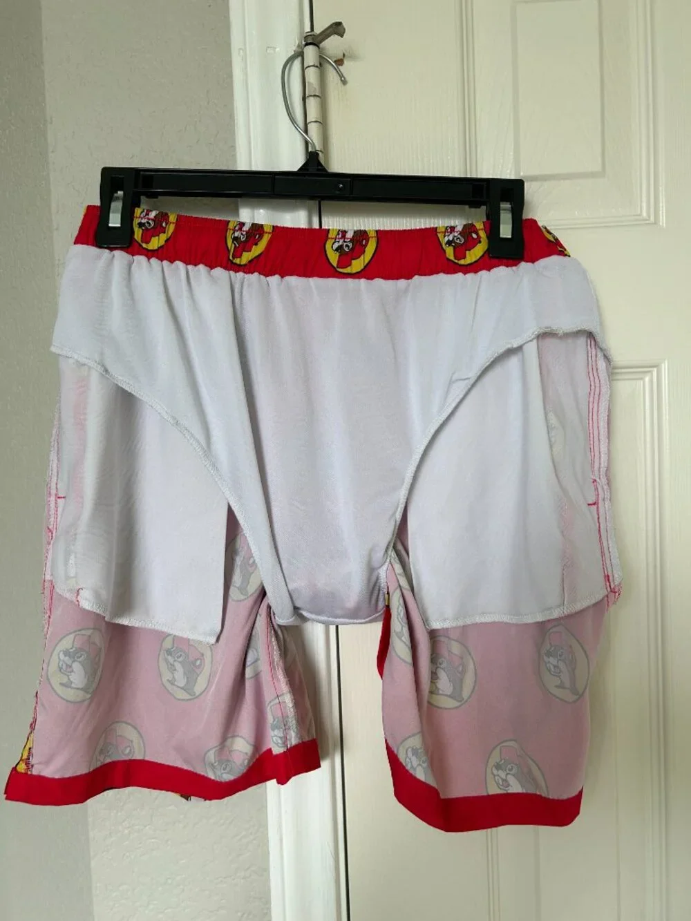 Buc-ee's (Beaver) Logo Men's Swim Trunk - Red - Size Medium